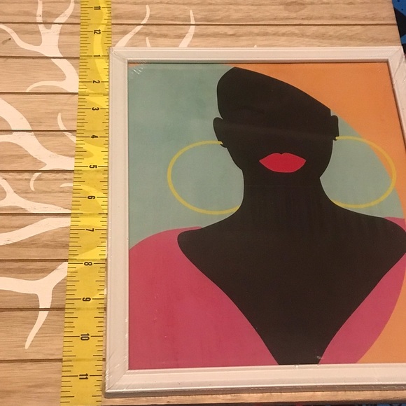 Bald Bold Black Beauty Lips Hoop Earring Wall Art - Picture 7 of 11